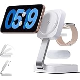 2026 Traveling Wireless Mag-Safe Fast Charging Station,Magnetic 3 in 1 Charger with iPhone 17 16 15 14 13 12 Pro Max Plus,Apple Watch Series & Air pods 4 3 2 Pro-Gifts for Wife & Husband(White)