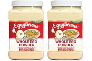Eggylicious - Pack of 2 - Whole Egg Powder, Dried Natural Protein Powder, Made from Fresh Eggs, White & Yolk Mixed, Pasteurized, Non-GMO, No Additives, Used for Baking Icing,1lbs(16oz)