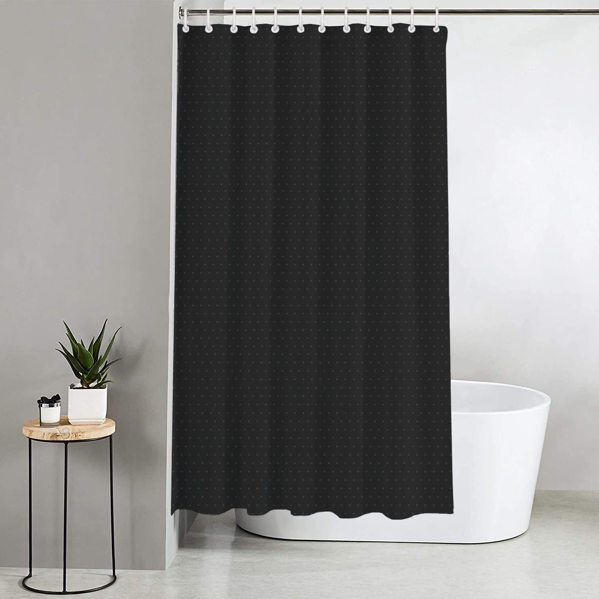 Blue Canyon Diamante Shower Curtains | 100% Polyester Shower Curtain | Anti-Bacterial Surface Treatment | Water Repellent| Weighted Hem | 180 X 180cm | 12 Reinforced Eyelets with Hooks (Black) — image 1