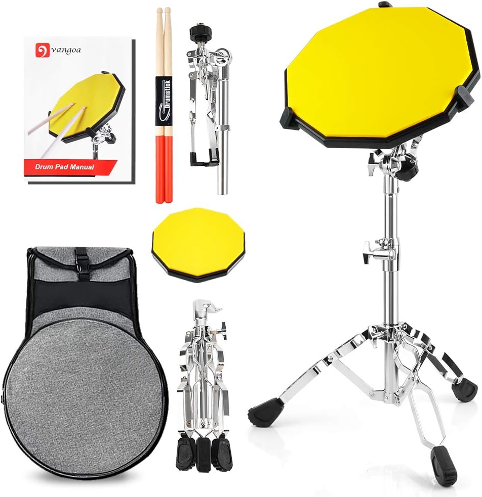 Vangoa 12 inches Silent Drum Pad Silicone Drum Practice Pad for