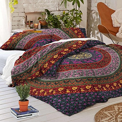 Indian Bohemian Mandala Duvet Cover Reversible Doona Throw Bedding Quilt set - Thumbnail 2