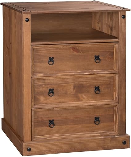 Adeptus Primavera 3 Drawer Chest With Molding Rustic Pine Amazon