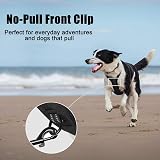 PoyPet No Pull Dog Harness Reflective Vest with 2 Leash Attachments (S) Black view 4