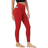 ODODOS Women's Buttery Soft Leggings with Stay-Put Pockets, 25" / 28" Crossover High Waist Lounge Yoga Pants