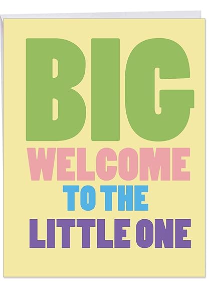 Amazon Com Big Welcome New Baby Notecard With Envelope Big 8 5