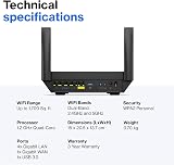 Linksys MR7350 Dual-Band WiFi 6 Router Mesh Gigabit Ethernet Black view 6