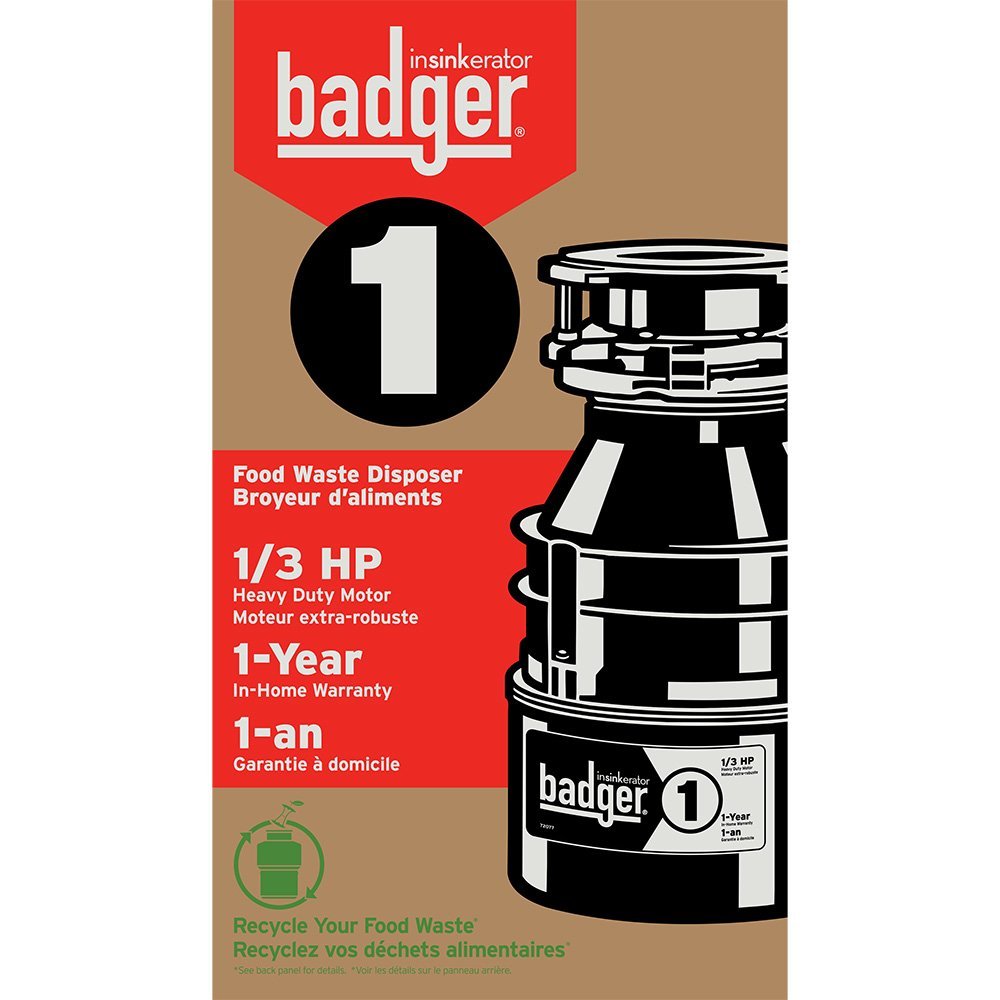 InSinkErator Badger 1, 1/3 HP Household Food Waste Disposer eBay
