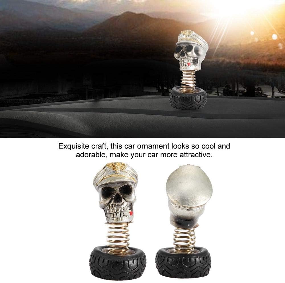 Skull Car Dashboard Ornament, Swing Style, Resin and Metal, 8x4cm, Interior Decoration Accessory, Silver, 8 * 4cm/3.1 * 1.6inch - Image 4