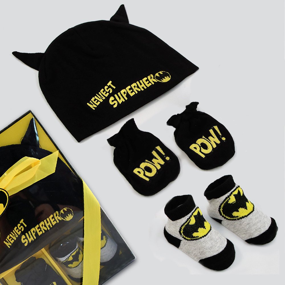 DC Comics Baby Boys Batman Take-Me-Home Set, black, 0-3 Months: Clothing