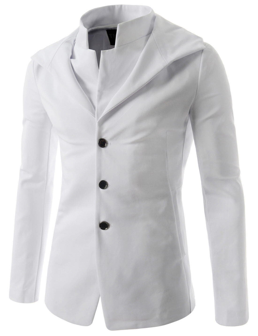 (NJK151) Mens Slim Fit Hooded Blazer Stylish Double Collar Sports Coat