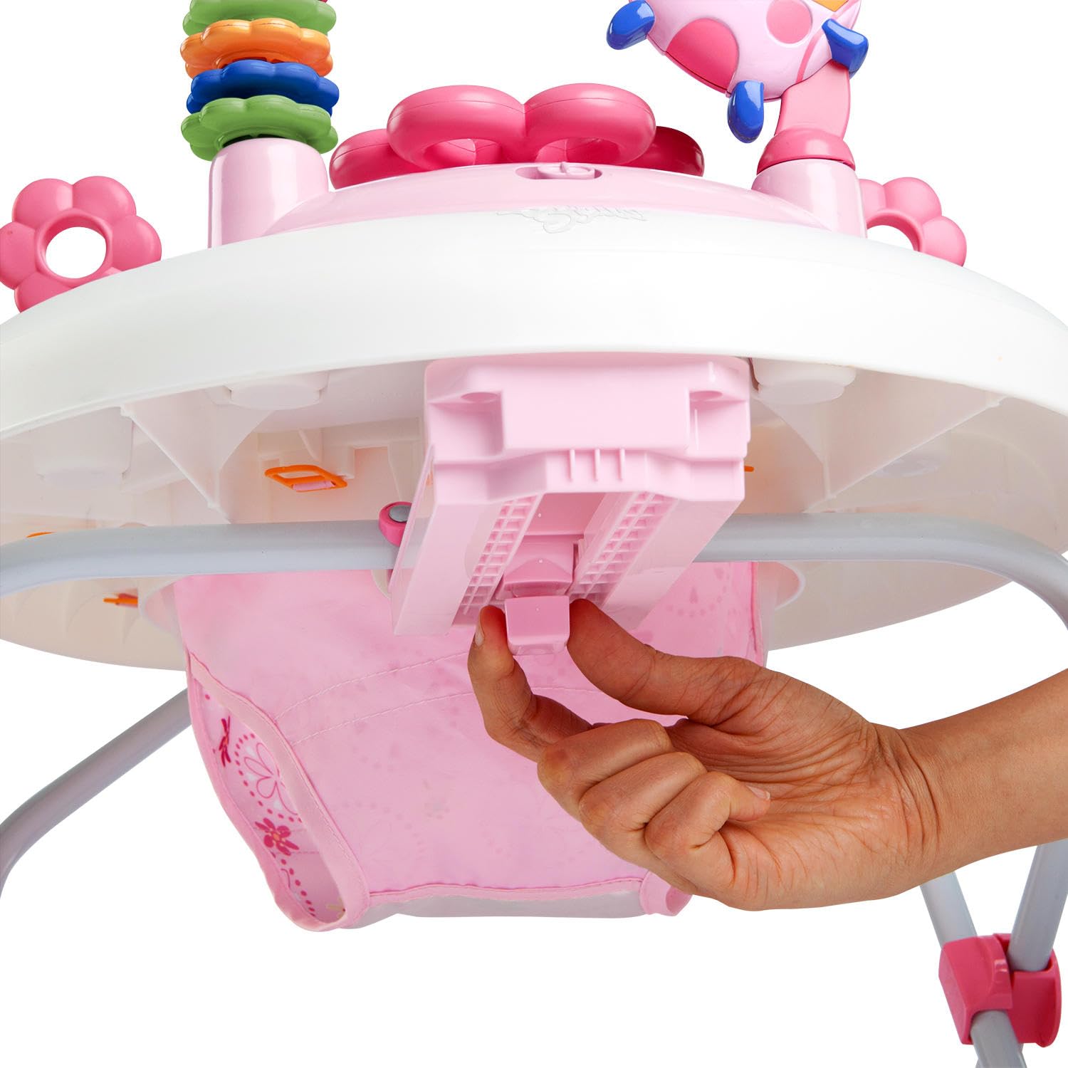 Bright Starts JuneBerry Walk-A-Bout Baby Walker and Entertainer, with Easy Fold Frame for Storage, Ages 6 Months +