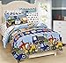 Mk Collection 7 Pc full Size Kids Teens boys Comforter and Sheet Set Blue Red Yellow Trucks Tractors Cars New Full Size