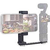 Phone Holder Mount for Pocket 3, 360° Rotate 90° Tilt Phone Clip with 1/4" CNC Metal Expansion for DJI Osmo Pocket 3 Insta 360 X5 X4, Used with Tripod Selfie Stick (5.4" Long Base)