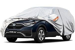 Kayme 6 Layers SUV Car Cover Custom Fit for Honda CRV CR-V (1995-2025), Waterproof All Weather for Automobiles,Rain Sun UV Protection.Silver
