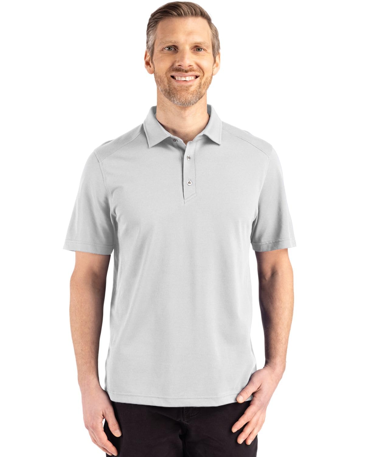 Cutter & Buck Advantage Refresh Epic Confidence Recycled Mens Tri-Blend Pique Polo, Concrete, XL