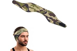 KOAIZHSEN Swimming Headband for Kids Adults Adjustable Doctor Recommended Waterproof Swim Ear Band Protection to Keep Water Out and Hold Ear Plugs in-Water for Surfing,Diving,Pool,Showering,Beach(Camouflage)