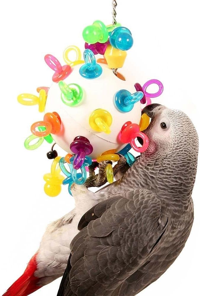 Super Binkies Hanging Wiffle Ball Parrot Toy - Large
