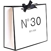 QLSKO 30th Birthday Keepsake Gift Paper Bag for Her-N°30 EST.1976 Fifty Anniversary Party Present Shopping Tote Bags Women 30 Year Old Decorations Idea (1996 30th, Medium (Pack of 1))