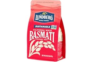 Lundberg Basmati Rice, Long Grain White Rice - Non-Sticky, Fluffy, Nutty, Aromatic Rice, Vegan Food, Healthy Meals, Gluten-Free Rice Grown in California, 32 Oz
