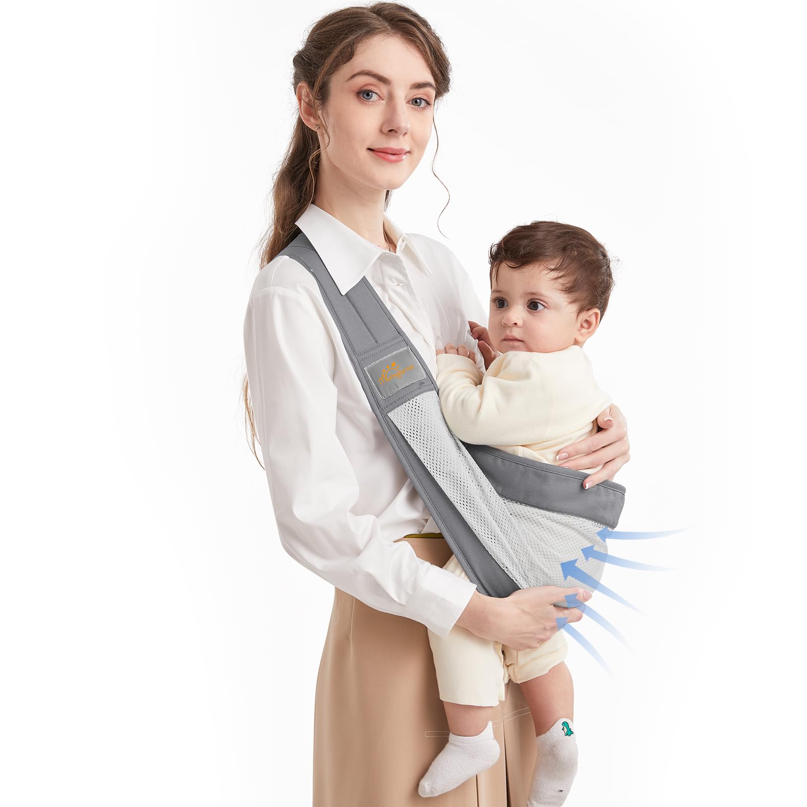 Mumgaroo Baby Sling, Adjustable Toddler Carrier Sling, Breathable Baby Sling Carrier with Comfortable Shoulder Straps for Newborn, Infant, Toddler, 0-36 Months (Mesh) — image 1