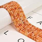 165 Pcs 2x4mm Natural Red Orange Aventurine Crystal Bead Heishi Disc Beads for Bracelets Jewelry Making Crafts