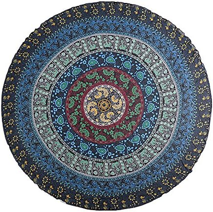 The Coloful Storm Branded Mandala pattern, Beach Throw, Yoga Mat, Picnic Mat , Table throw (Blue)