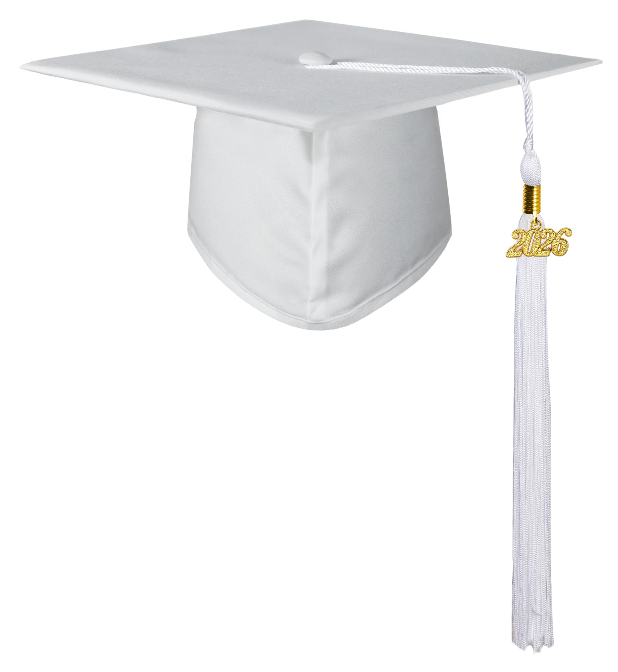 GraduatePro Graduation Cap Hat for Adults 2026 Mortor Board Academic High School University with White Tassel