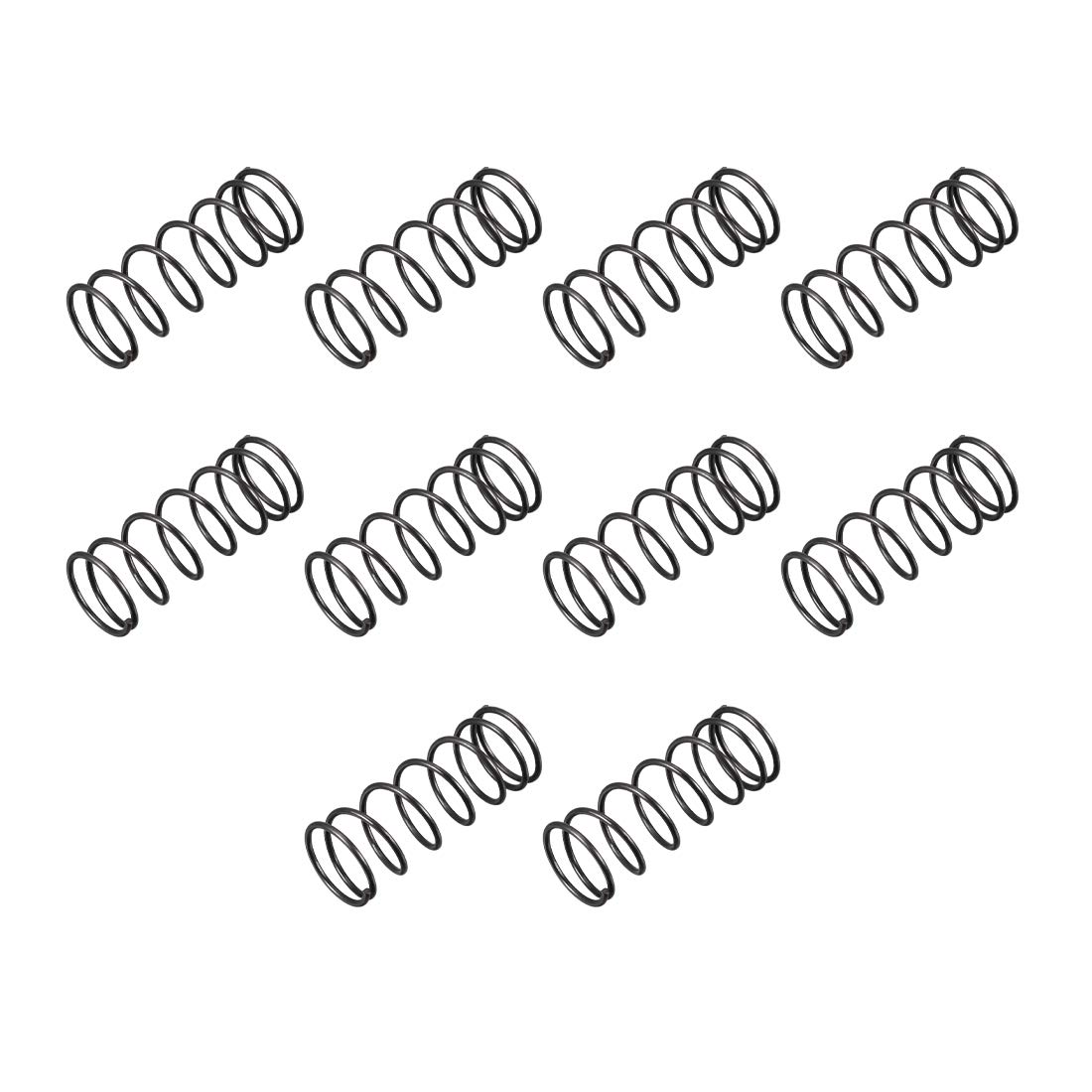sourcingmap Compression Spring - 1.2mm Wire Dia , 16mm OD , 40mm Free Length Spring Steel Extension Spring,Black,10Pcs