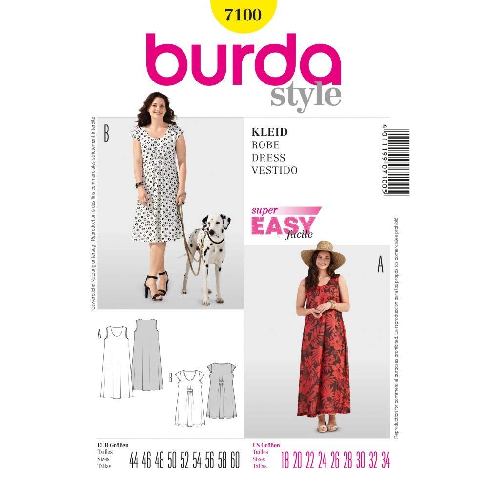 Burda Style Sewing Pattern B7100 Women's Dress