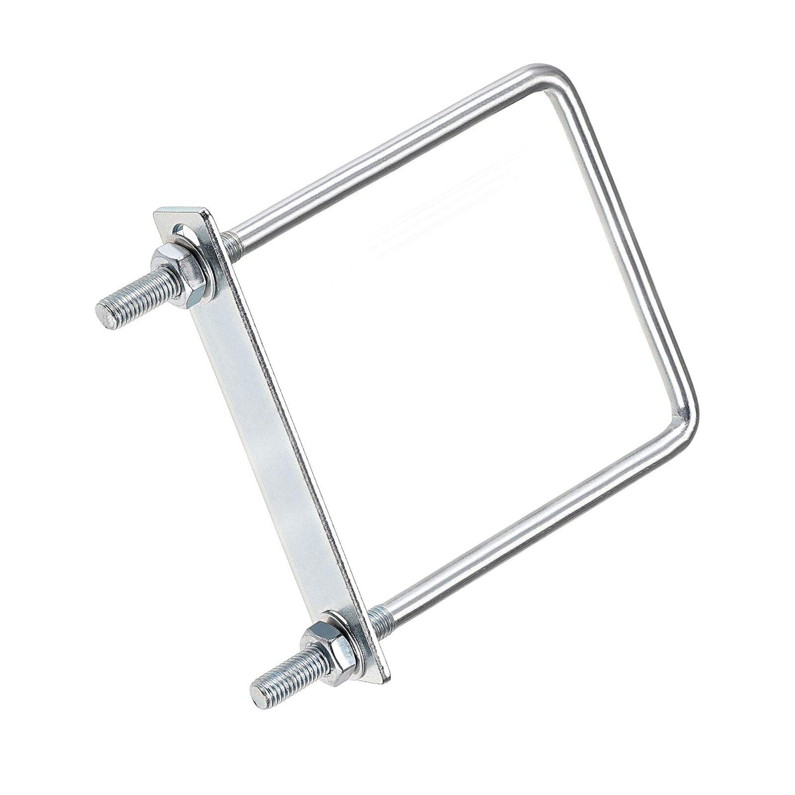 TOP-VIGOR M8 Square U-Bolts, 100mm Inner Width 150mm Length Steel U-Bolts with Nut, Plate, Washer for Building Installations Mechanical Parts Connection Cehicles Ships