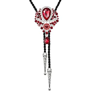 JPJZY Crystal Bolo Tie for Women Vintage Teardrop Rhinestone Necklace | Shiny Crystal, Retro Royal Style, For Dresses, For Sh