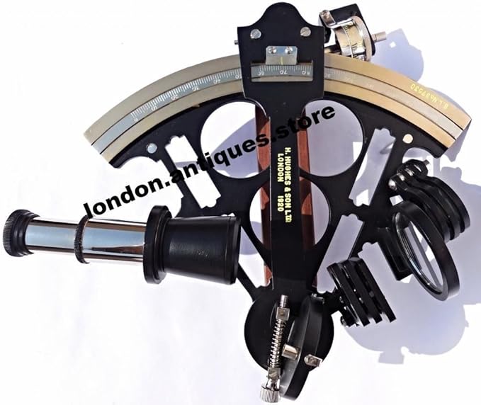 Working 8 inch Royal British Admiral's Antique Sextant Micrometer Drum