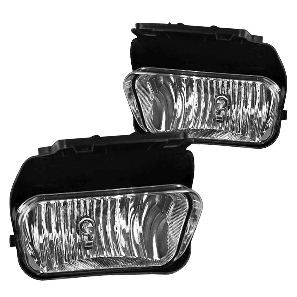 Photo 1 of A ABIGAIL Driving Fog Lights Lamps Replacement for Chevy Silverado 2003 2004 2005 2006 2007 All Models Avalanche 2002-2006 Without Body Cladding H10 12V 42W Halogen Bulbs (Clear Lens)