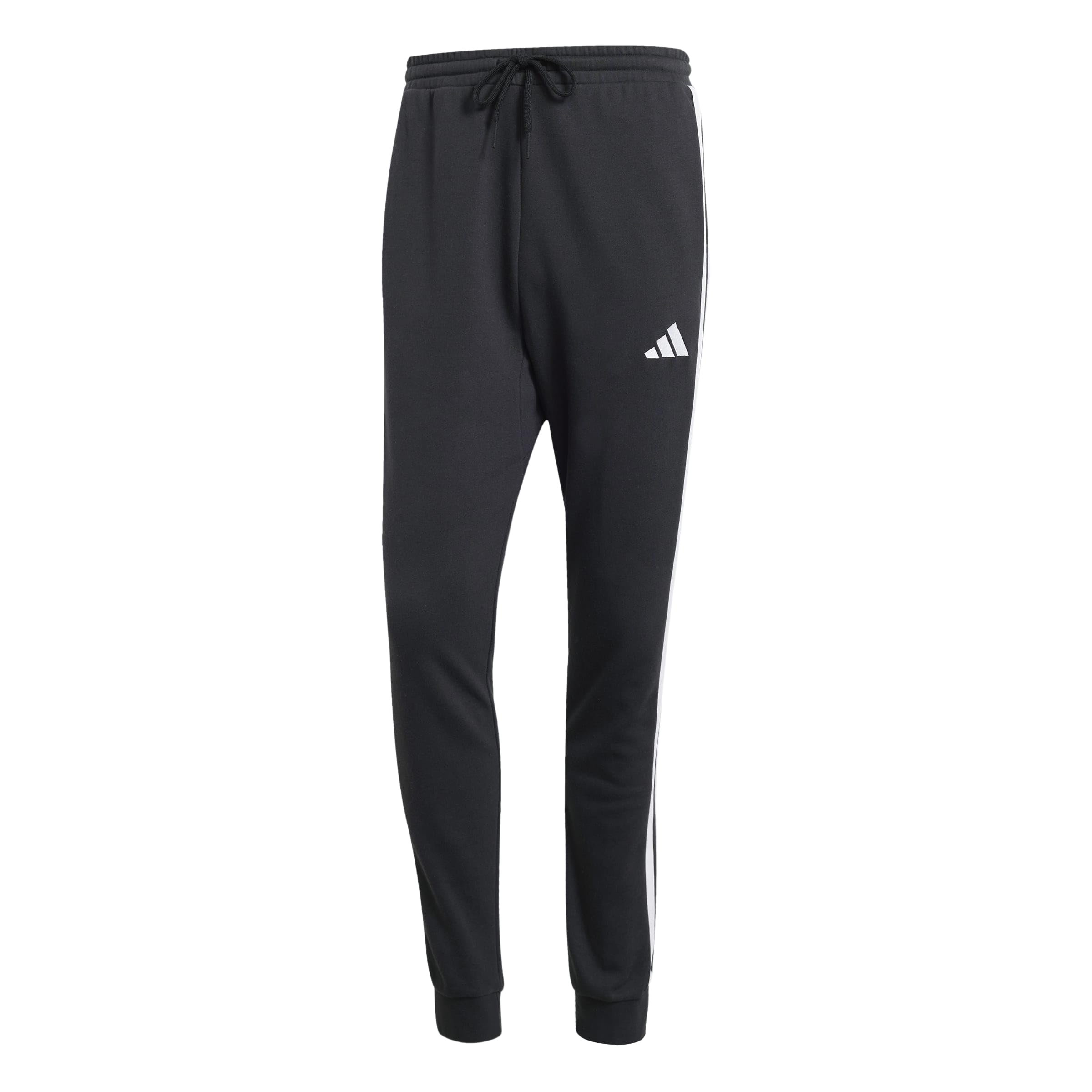 adidas Herren Essential Three Stripes French Terry Pants, Black/White, L