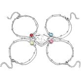Zysta 3/4 PCS Puzzle Piece Bracelet Set for Best Friend Stainless Steel Best Friends Forever Matching Heart Puzzle Link Bracelet for BFF Family Love Friendship Jewelry Gift Sets