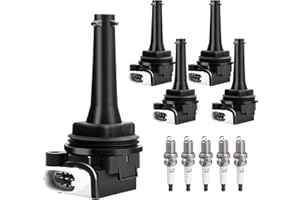 NPAUTO Ignition Coil Pack and Spark Plugs Kit fit for 2.5 2.5L L5 Turbo 2016 Volvo XC60, 2015-16 Volvo V60, 2004 2005 2006 2007 V70, 2004-11 S40, S60 V50 C30 C70 XC70 2.5, UF517, Set of 5