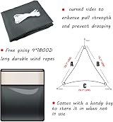 HEYOMART Sun Shade Sail Triangle 2x2x2m UV 98% Water-Resistant Grey view 7
