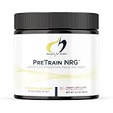 Designs for Health PreTrain NRG Drink Mix - Pre-Workout Powder with Creatine + Green Coffee - Supports Focus, Power + Mental Energy in Athletes - None-GMO, Cherry Lime Flavor (20 Servings / 180g)