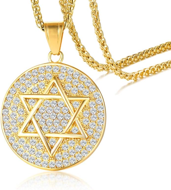 Men's Jewish Religious Symbol Jewelry Stainless Steel Star of David