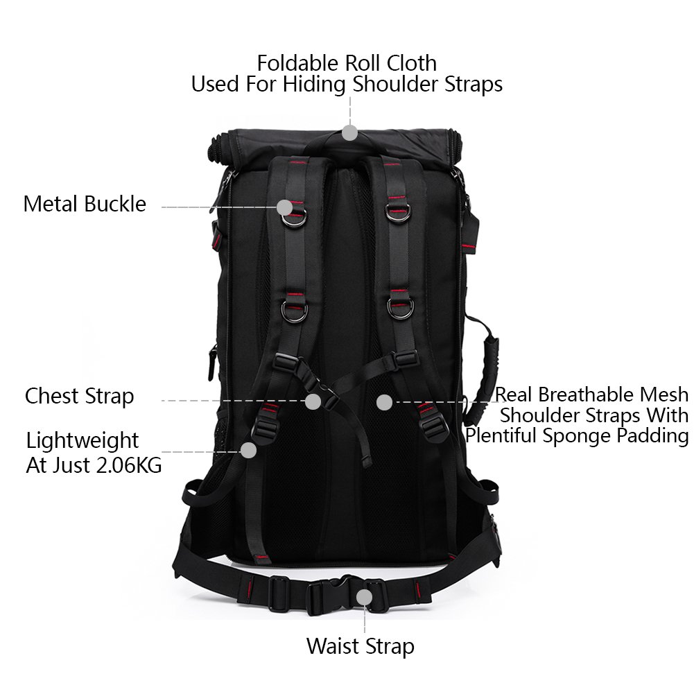 Travel Mountaineering Backpack Climbing Camping Hiking Knapsack Tactical Daypack Weekender Overnight Bag for Men Women