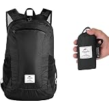BacPac Faltbarer Rucksack 20 Liter | Ultraleicht (70 G), Wasserabweisend | Verstaubar Zur Notfall-Tasche | Für Reisen, Einkaufen, Wandern – Schwarz