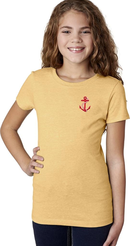 Buy Cool Shirts Girls Nautical Shirt Red Anchor Patch