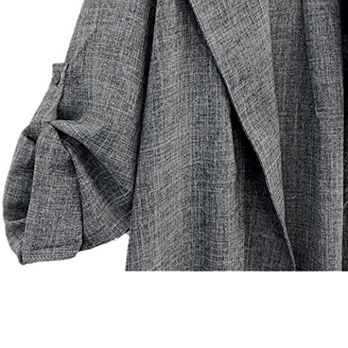 Sumen Womens Long Cloak Jackets Loose Overcoat Pluse Size Cardigan (XXXL, Gray) - Thumbnail 4