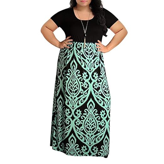 plus size short sleeve maxi dress