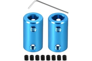 LULUQUEEN 2PCS 10mm to 10mm Bore Rigid Coupling Set Screw L25XD14 Aluminum Alloy,Shaft Coupler Connector for 3D Printers, Motor Accessories