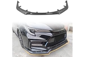MODILOVER Front Bumper Lip Spoiler Compatible with 2020-2024 Toyota Corolla SE XSE 4-Door Sedan, PP Black with Carbon Fiber Print Add-on Front Splitter Air Dam Chin Protector, 3 Pieces