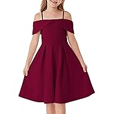 GRACE KARIN Girls Elegant Dress Off Shoulder A-Line Casual Party Dresses for 6-14 Years