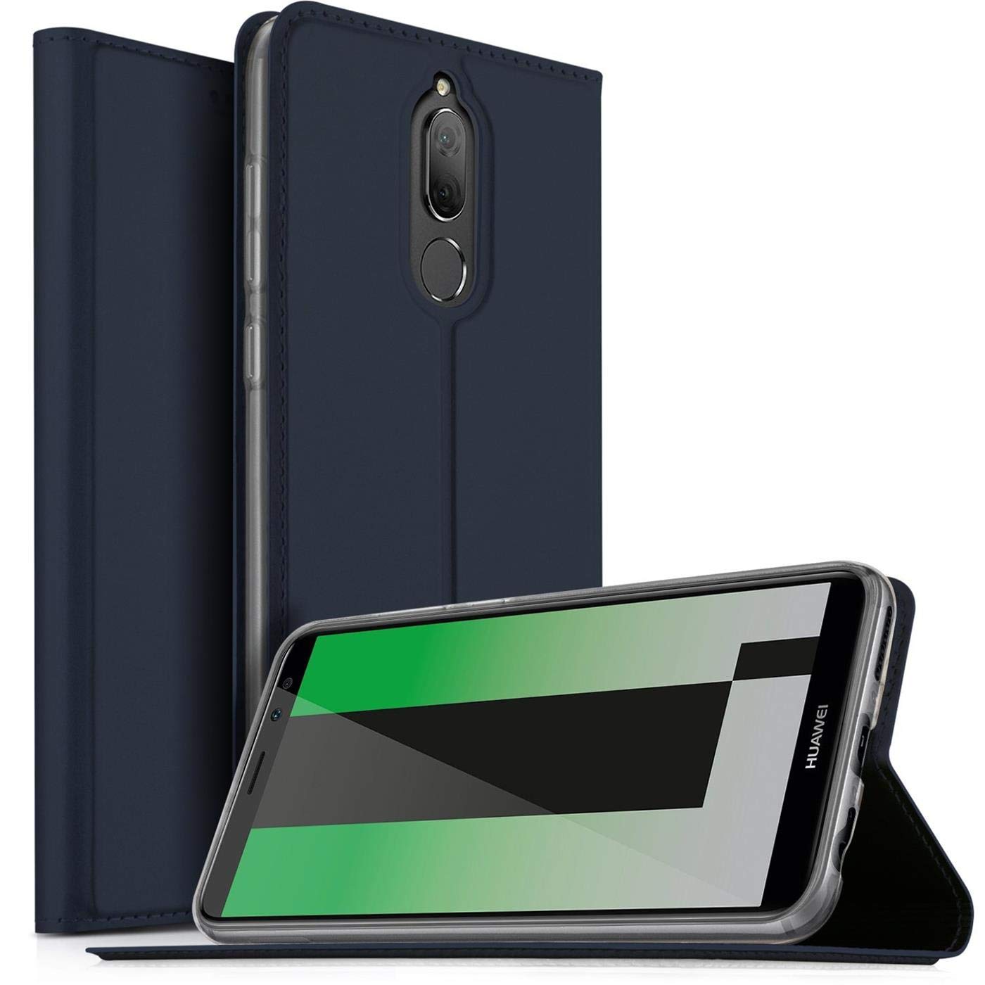 Verco Case compatible with Huawei Mate 10 Lite, Flip Wallet Cover with Magnetic Closure for Mate 10 Lite Phone Case - blue