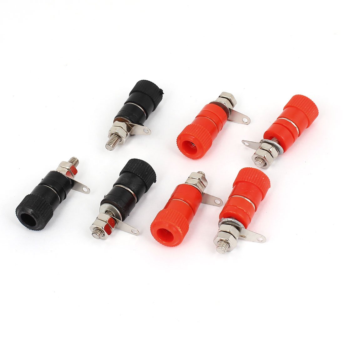 sourcing map 6 Pcs 4mm Amplifier Terminal Binding Post Banana Jack Panel Mount Connector