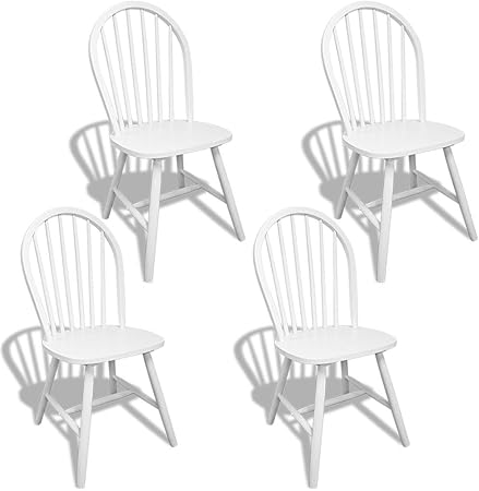 Vidaxl 4x Holzstuhl Holz Weiss Rund Esszimmerstuhl Kuchenstuhl Essstuhl Stuhl Amazon De Kuche Haushalt